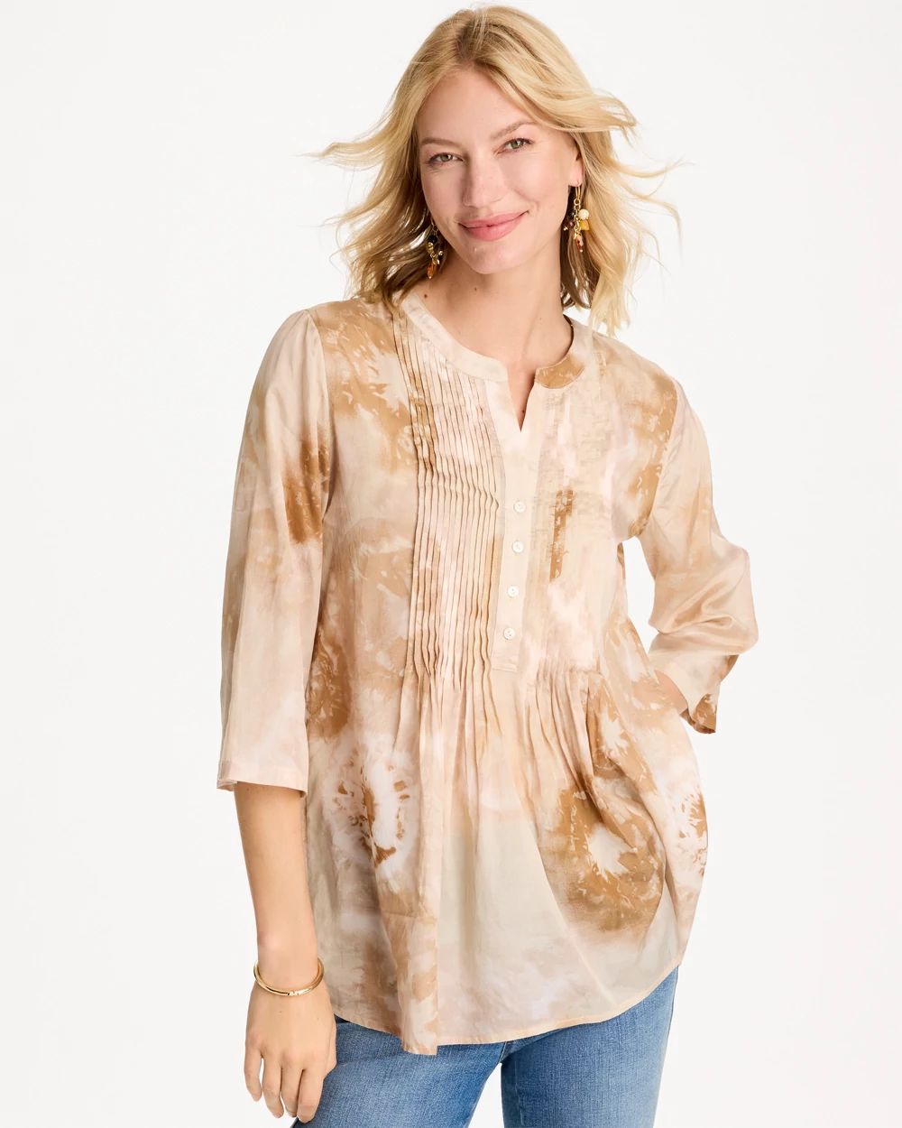 Cotton-Blend Pintuck Tunic | Chico's